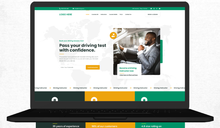Driving School home page design