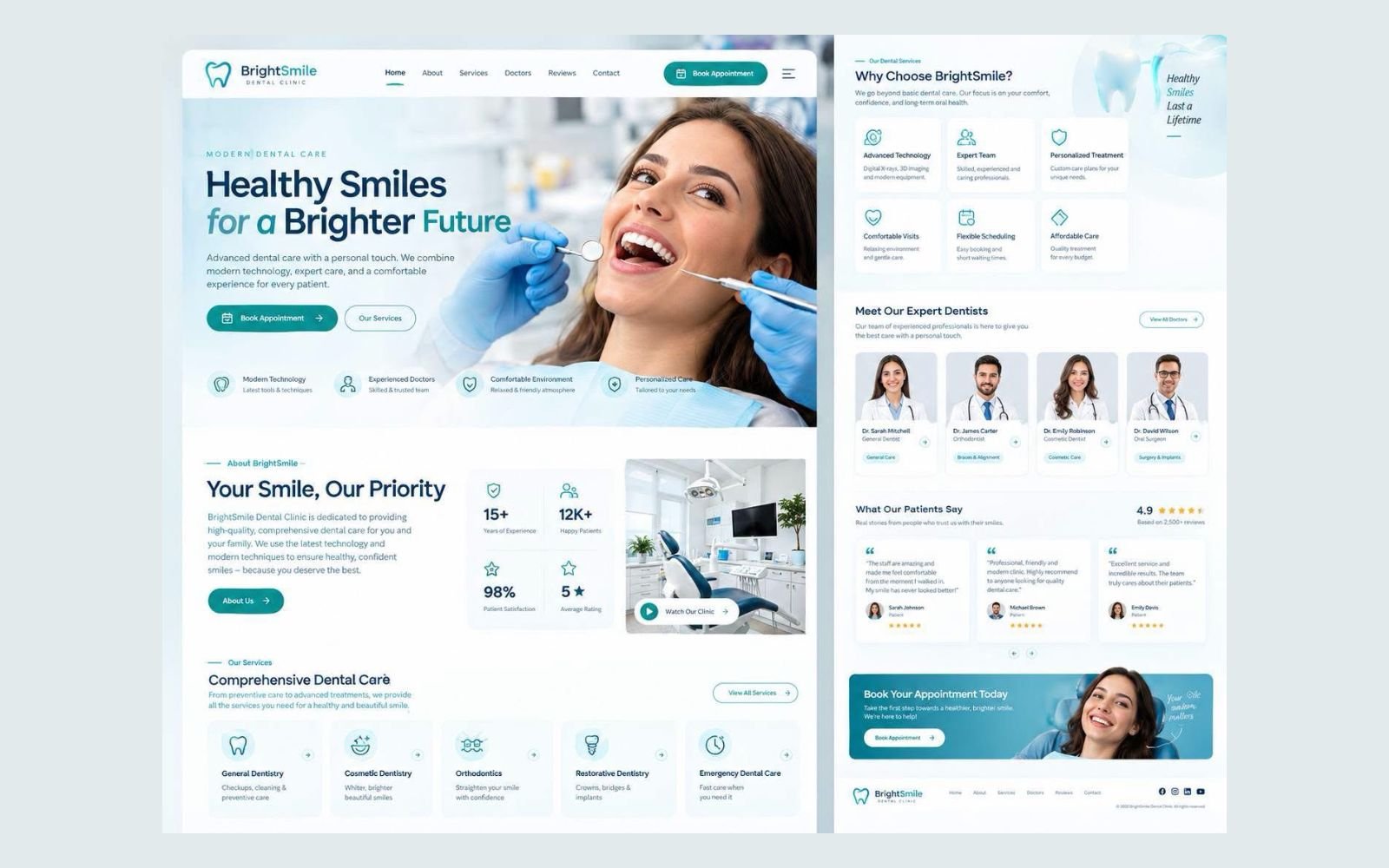 BrightSmile — Dental Clinic Website design preview