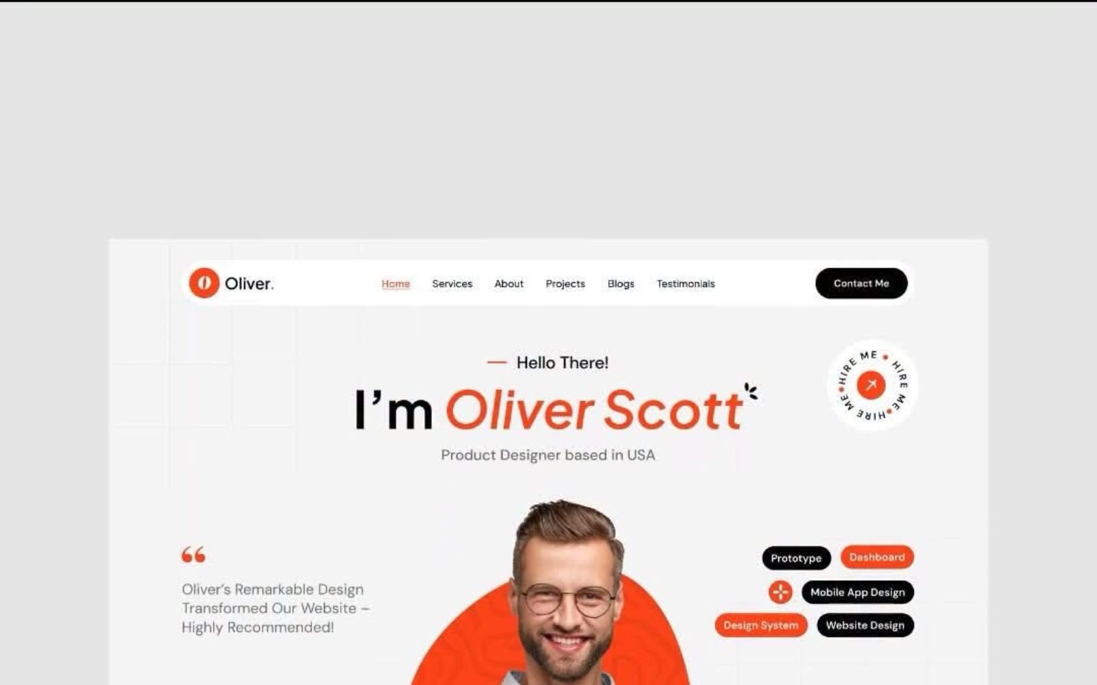 Oliver Scott — Designer Portfolio design preview