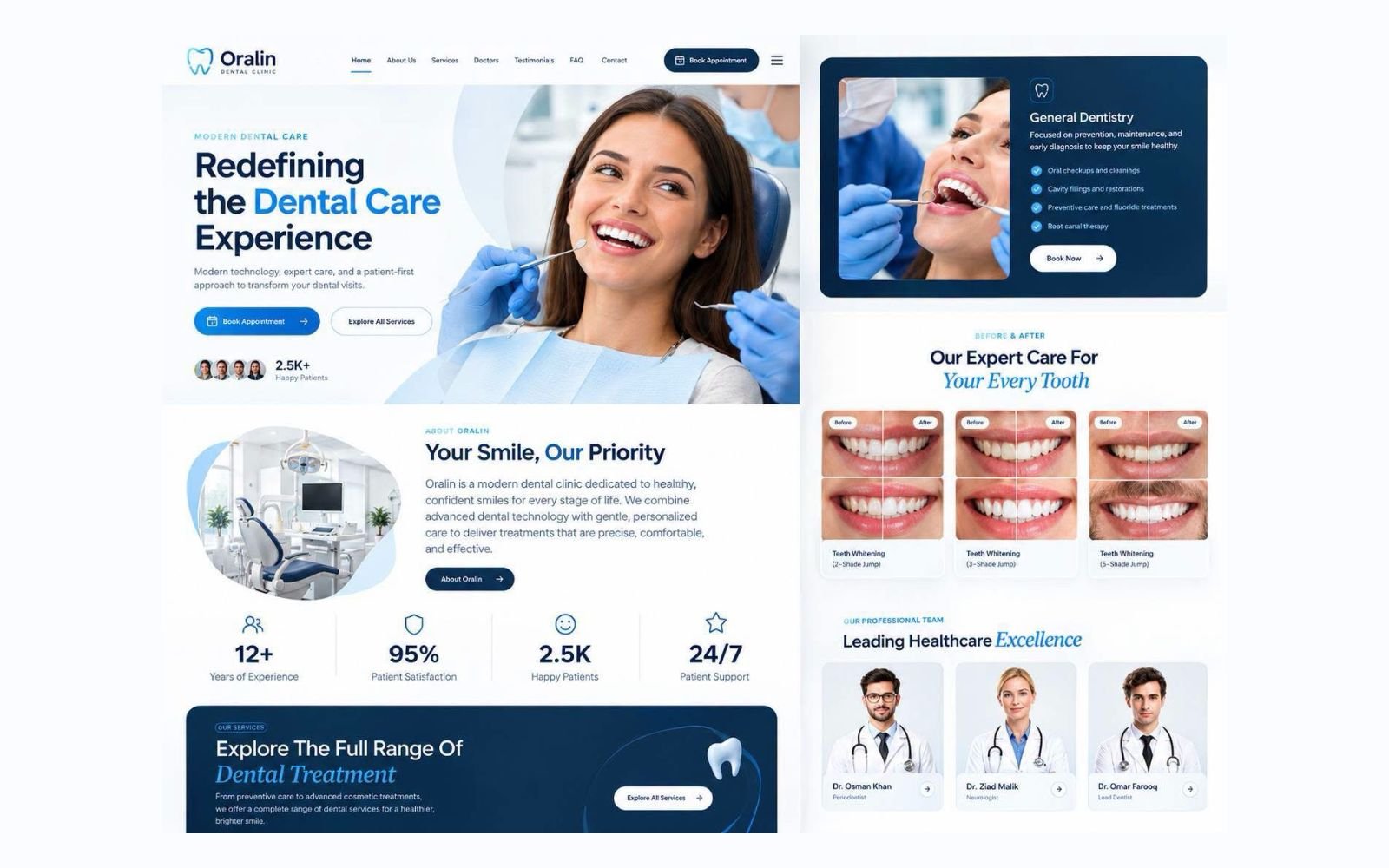 Oralin — Dental Clinic Website design preview