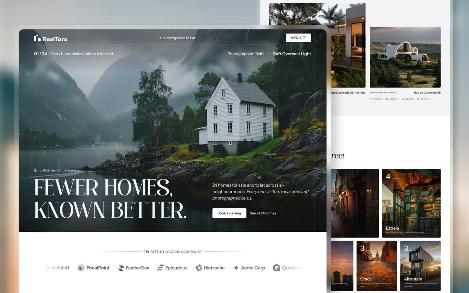 RealToro — Real Estate Website design preview